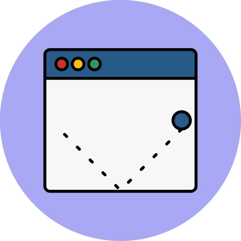 Bounce Rate Line Filled multicolour Circle Icon vector