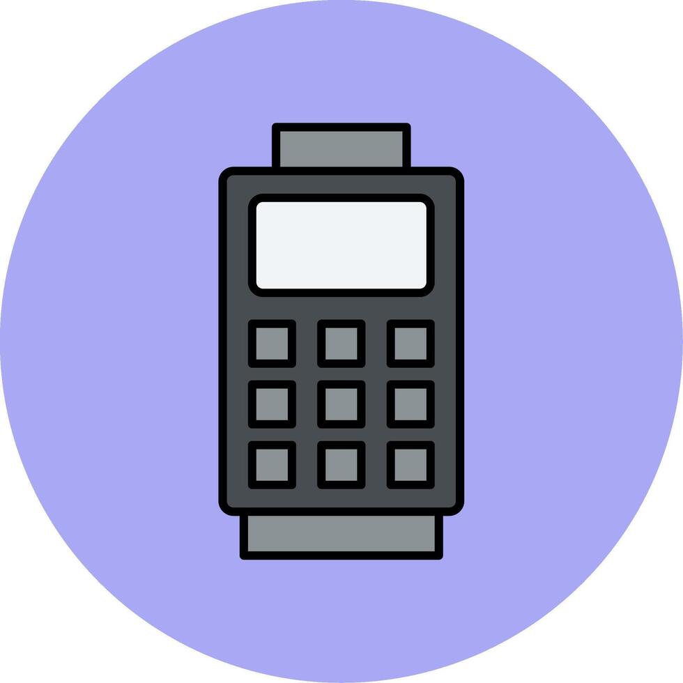 Card Reader Line Filled multicolour Circle Icon vector