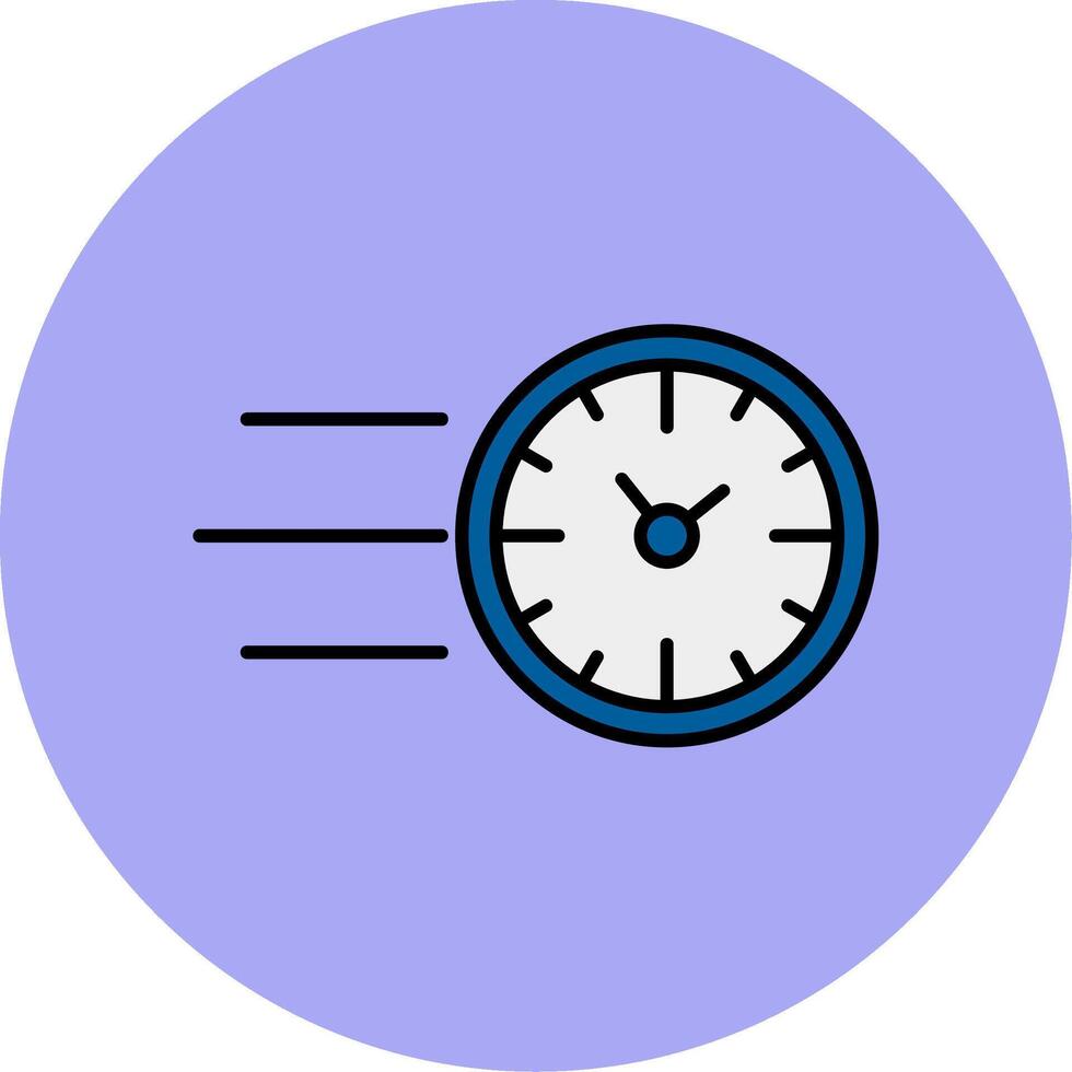 Fast Time Line Filled multicolour Circle Icon vector