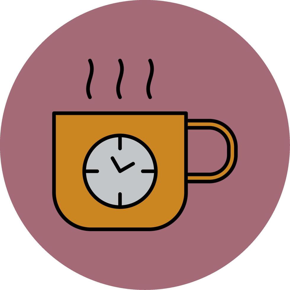 Coffee Time Line Filled multicolour Circle Icon vector