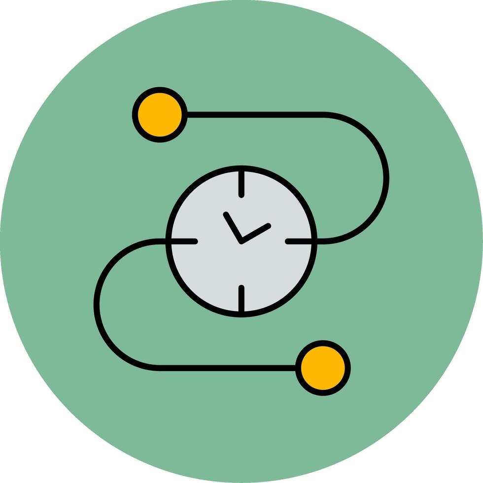 Time Line Line Filled multicolour Circle Icon vector