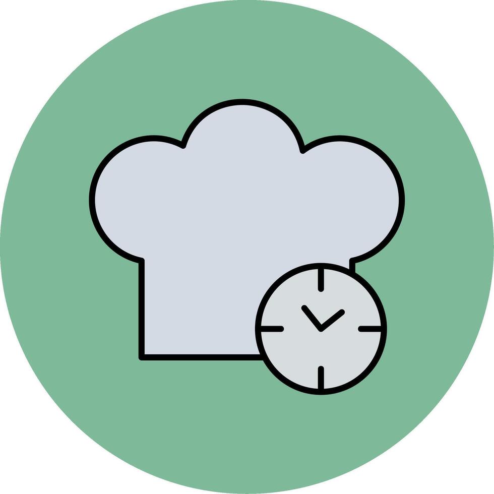 Kitchen Timer Line Filled multicolour Circle Icon vector