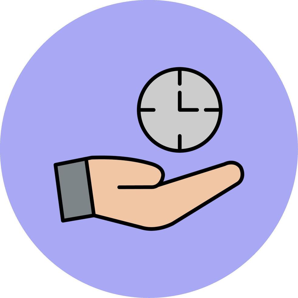 Save Time Line Filled multicolour Circle Icon vector
