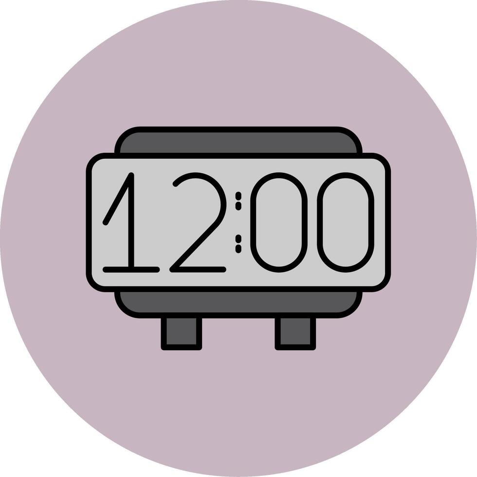 Digital Clock Line Filled multicolour Circle Icon vector