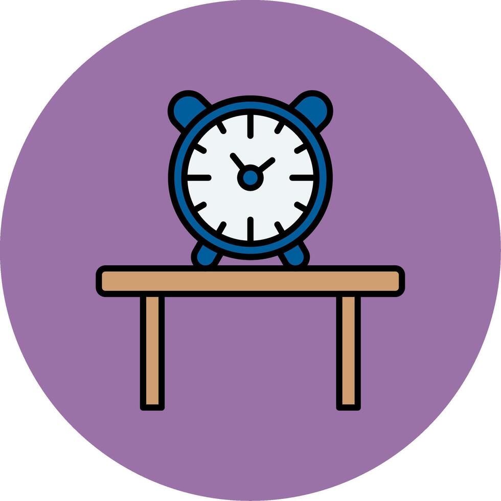 Table Watch Line Filled multicolour Circle Icon vector