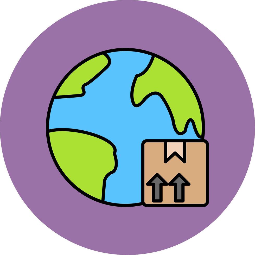 WorldWide Shipping Line Filled multicolour Circle Icon vector