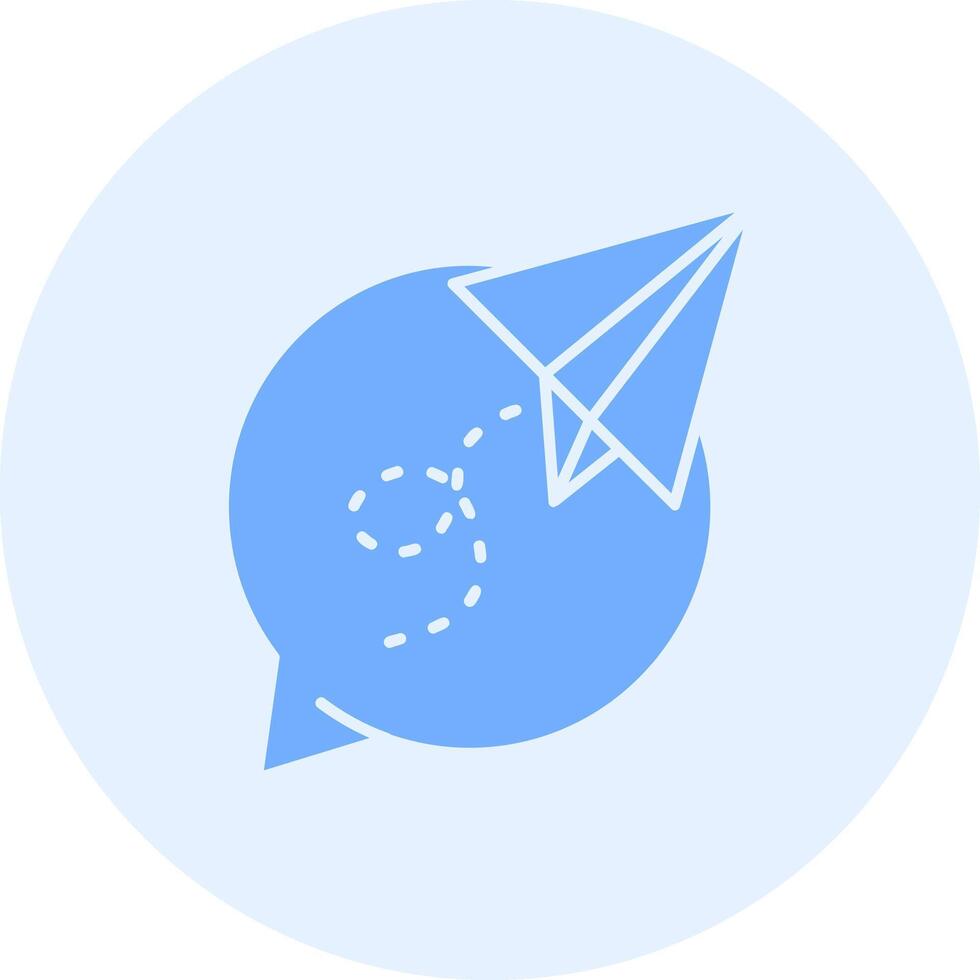 Paper plane Solid duo tune Icon vector