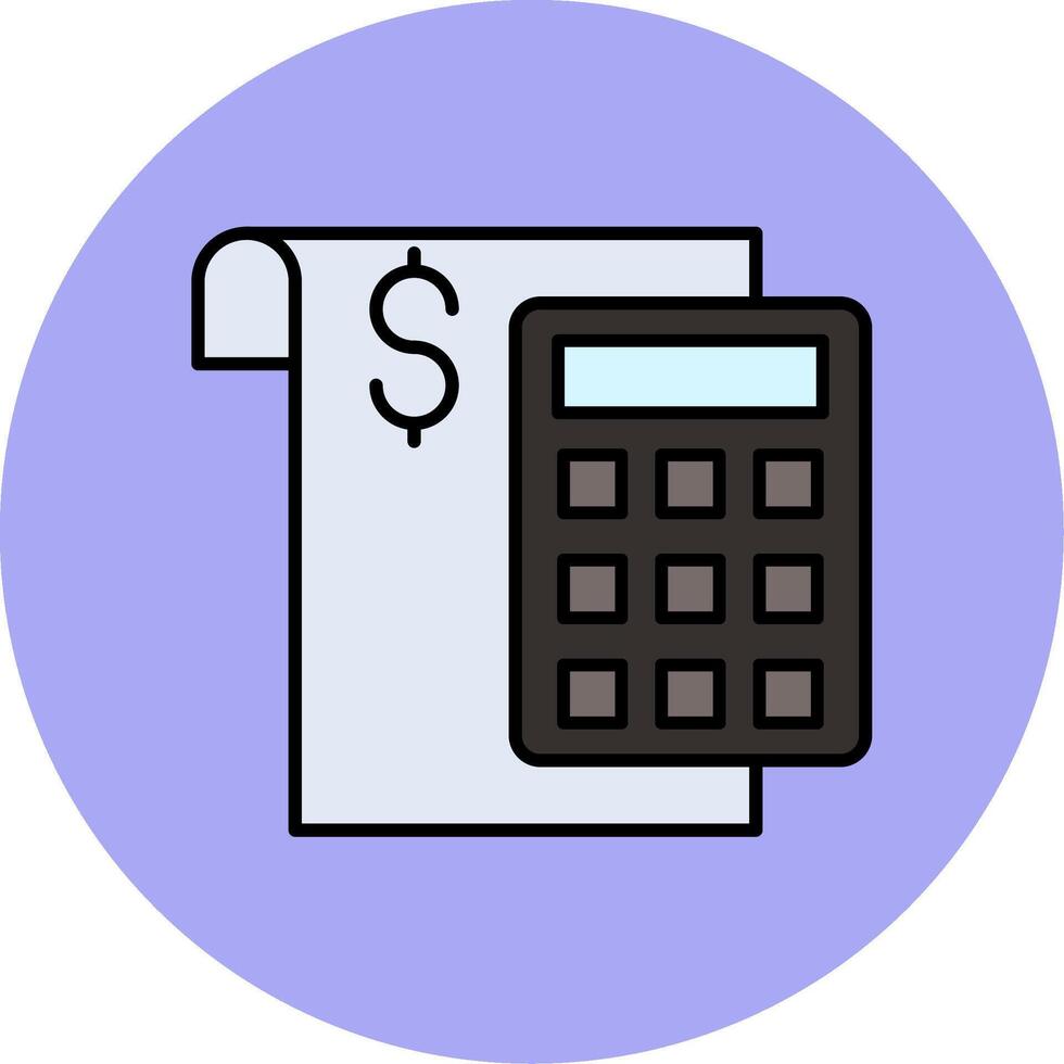 Calculate Line Filled multicolour Circle Icon vector