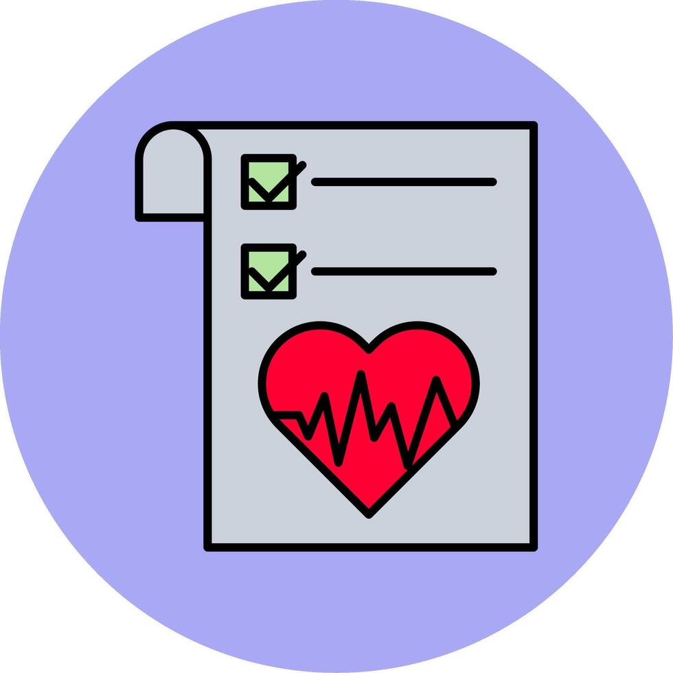 Health Graph Line Filled multicolour Circle Icon vector