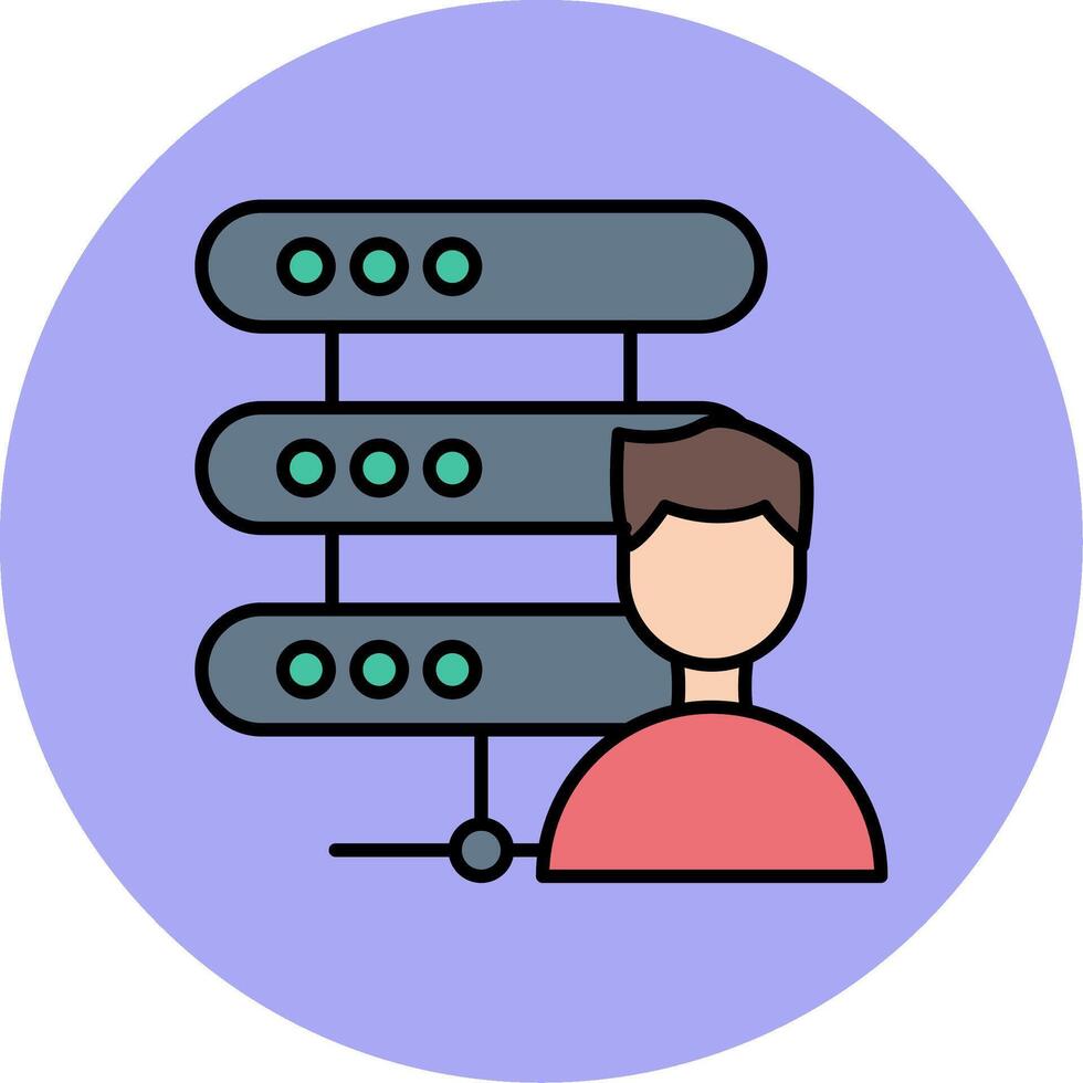 Data Scientist Line Filled multicolour Circle Icon vector