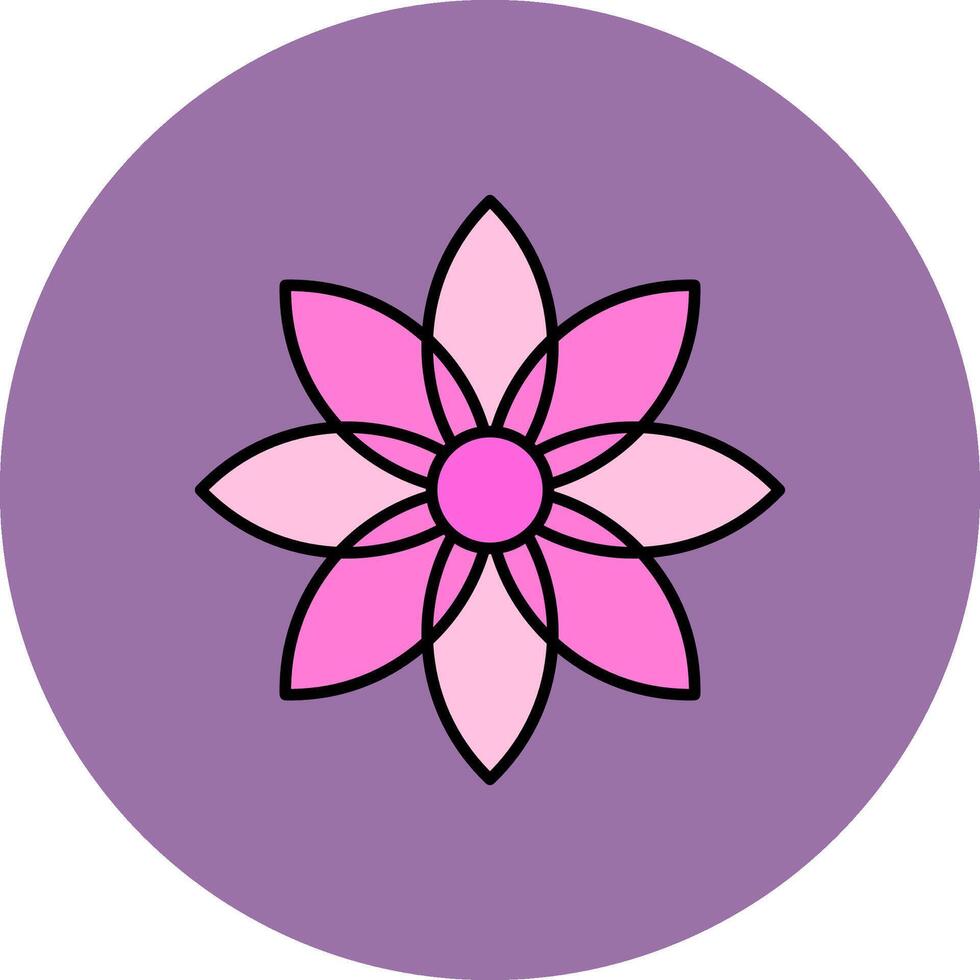 Dandelion Line Filled multicolour Circle Icon vector