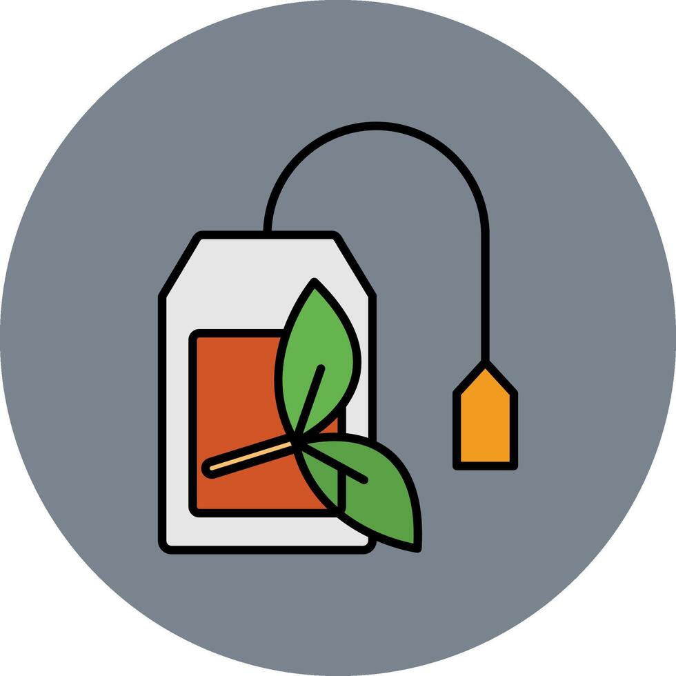 Teabag Line Filled multicolour Circle Icon vector