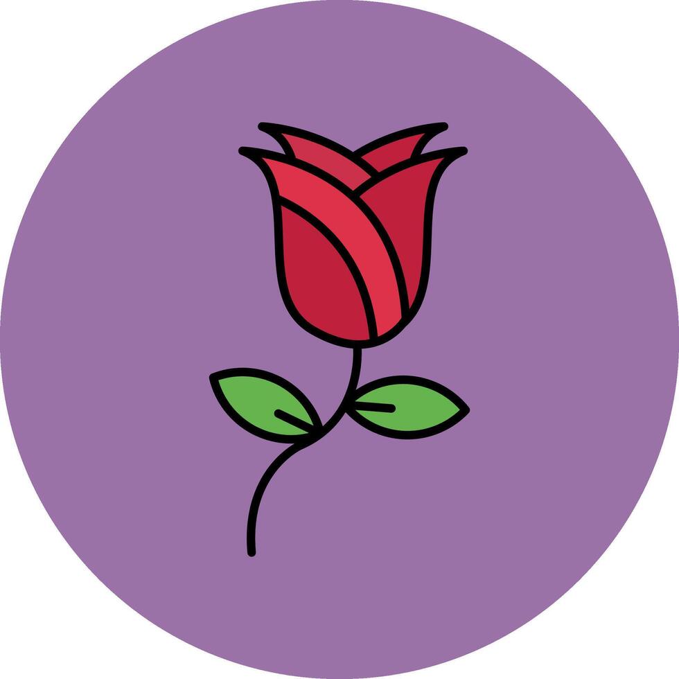 Rosa línea lleno multicolor circulo icono vector