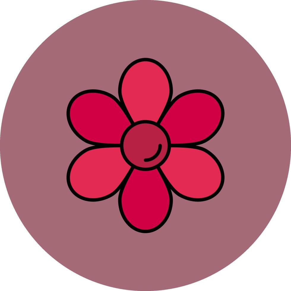 Daisy Line Filled multicolour Circle Icon vector