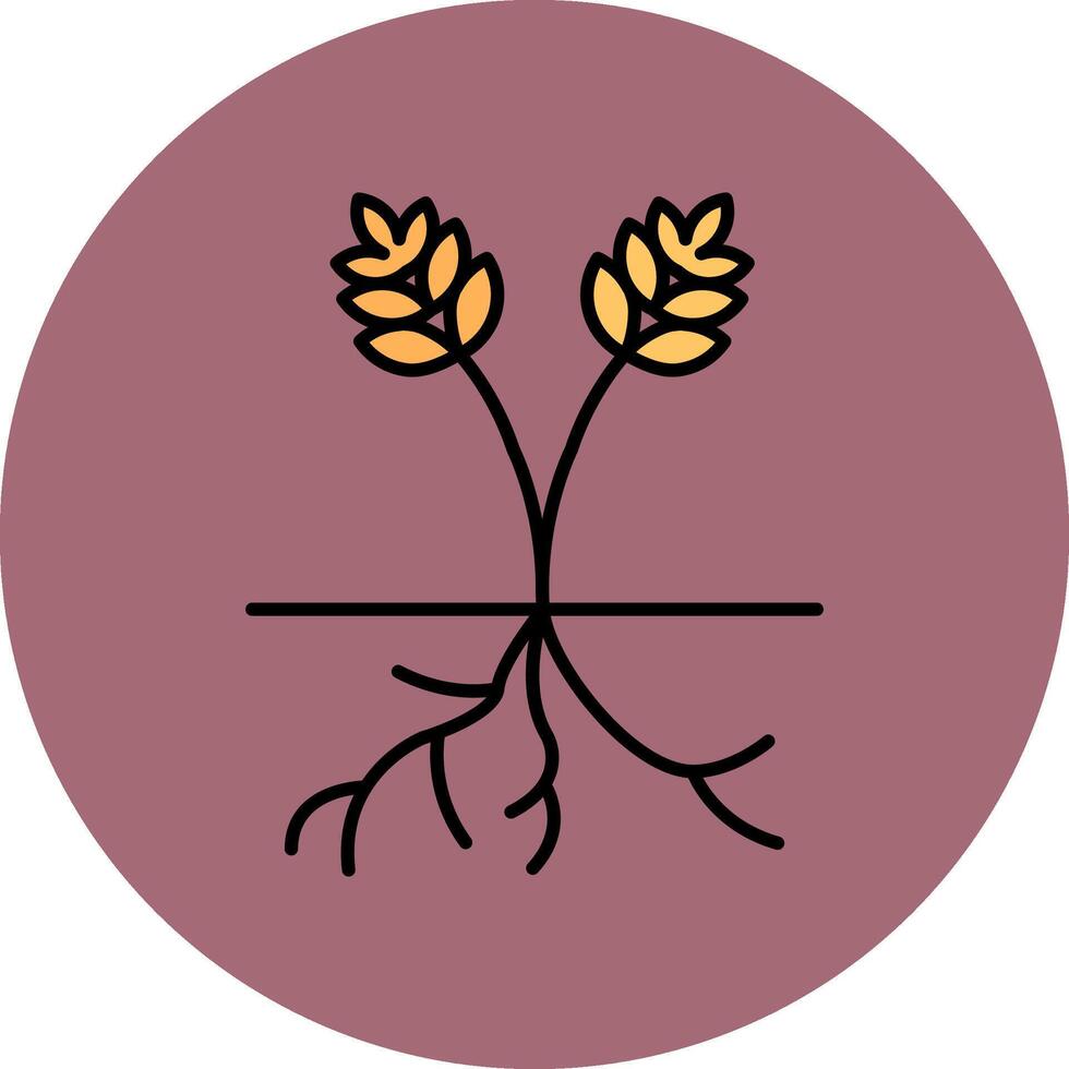 Root Line Filled multicolour Circle Icon vector