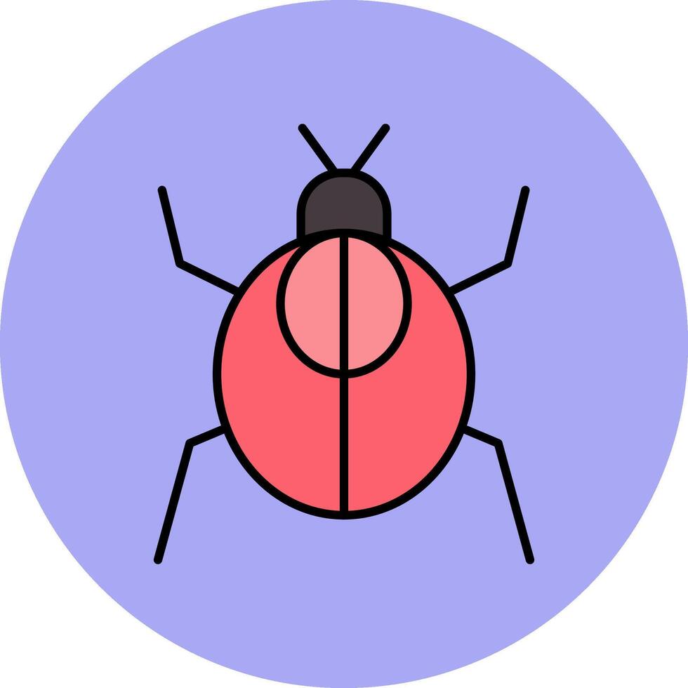 cucaracha línea lleno multicolor circulo icono vector