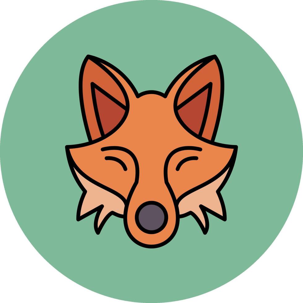 Fox Line Filled multicolour Circle Icon vector