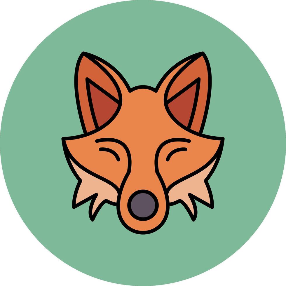 Fox Line Filled multicolour Circle Icon vector