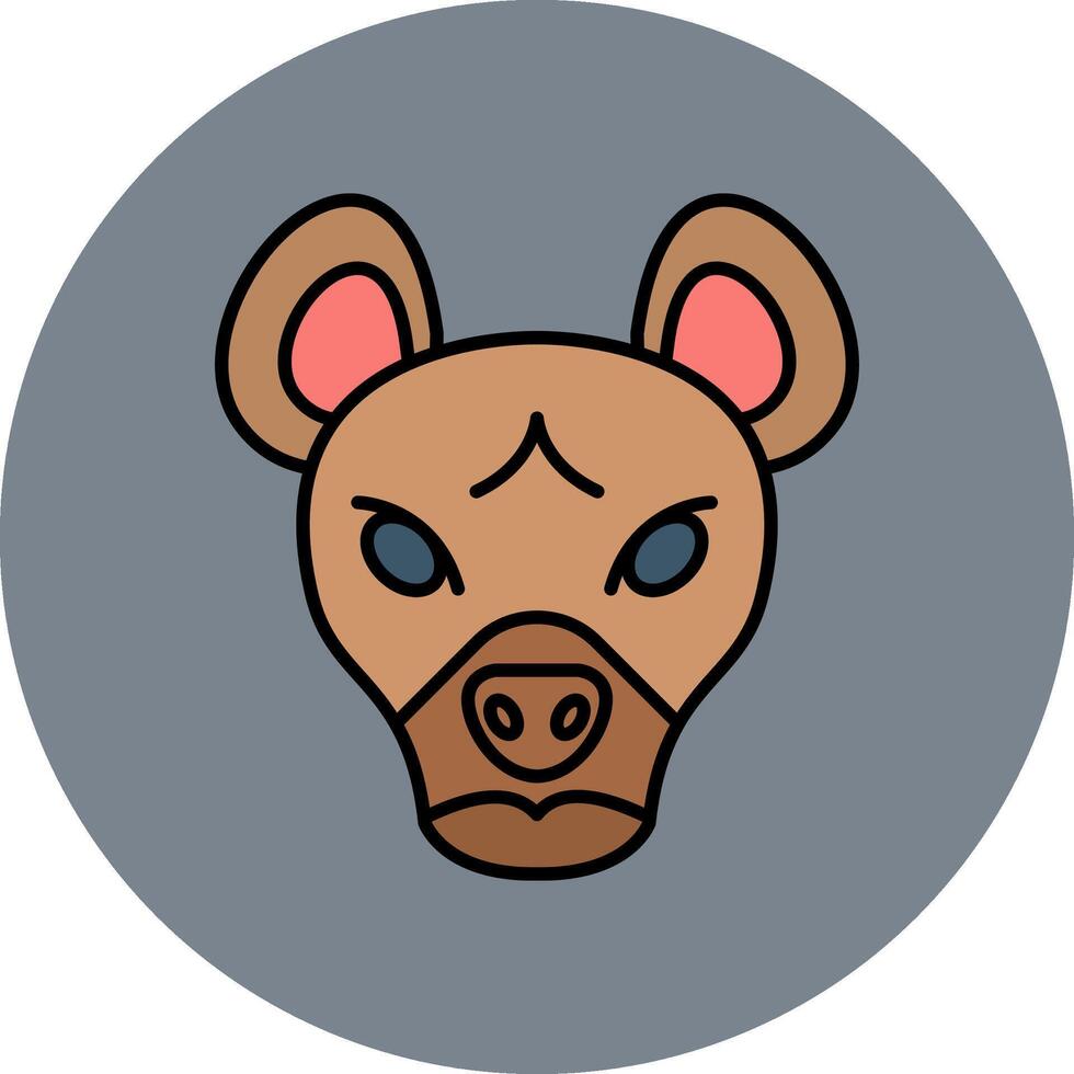 Hyena Line Filled multicolour Circle Icon vector