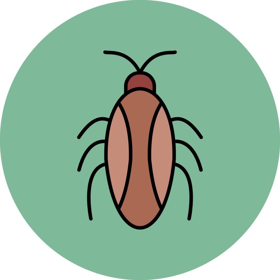 cucaracha línea lleno multicolor circulo icono vector