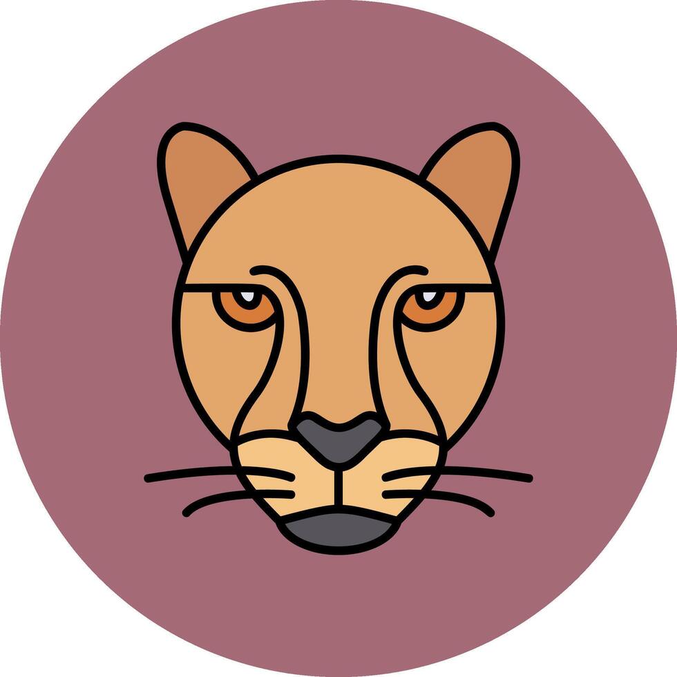 Cheetah Line Filled multicolour Circle Icon vector