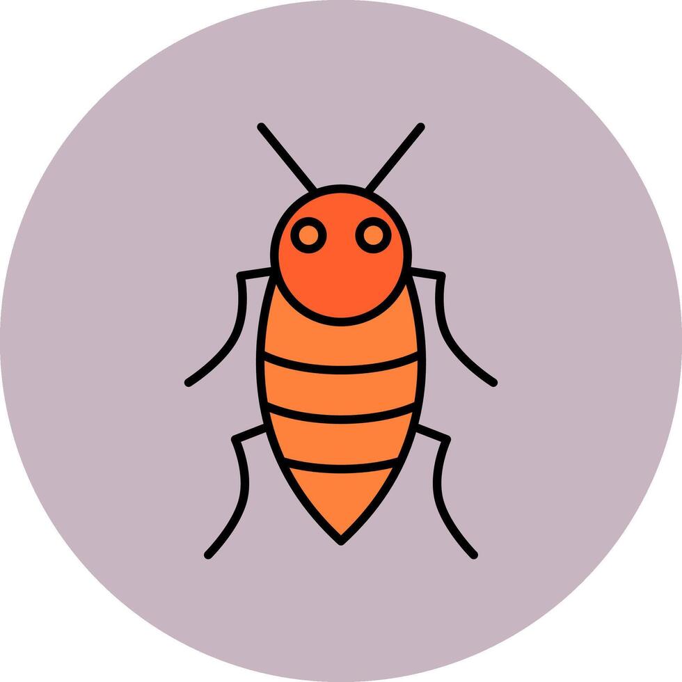 Insect Line Filled multicolour Circle Icon vector