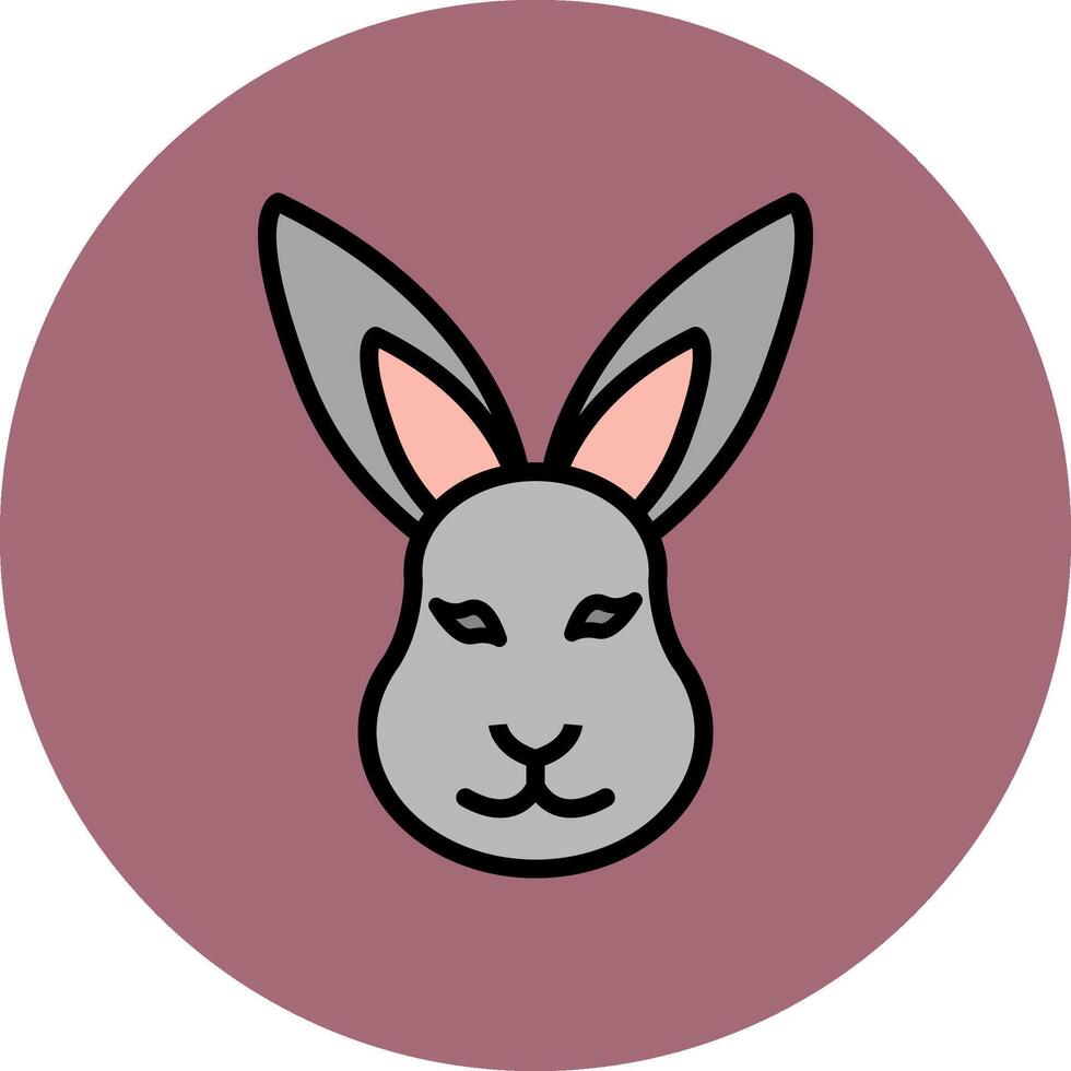 Hare Line Filled multicolour Circle Icon vector