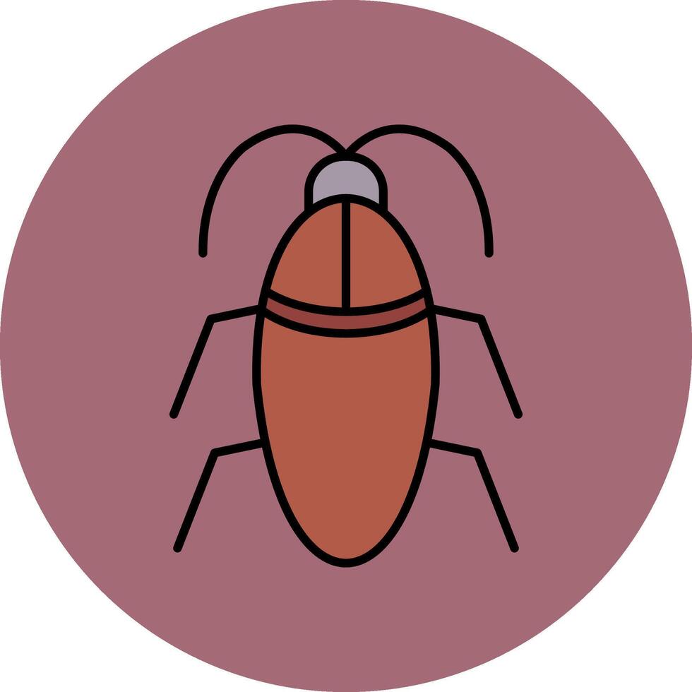 cucaracha línea lleno multicolor circulo icono vector