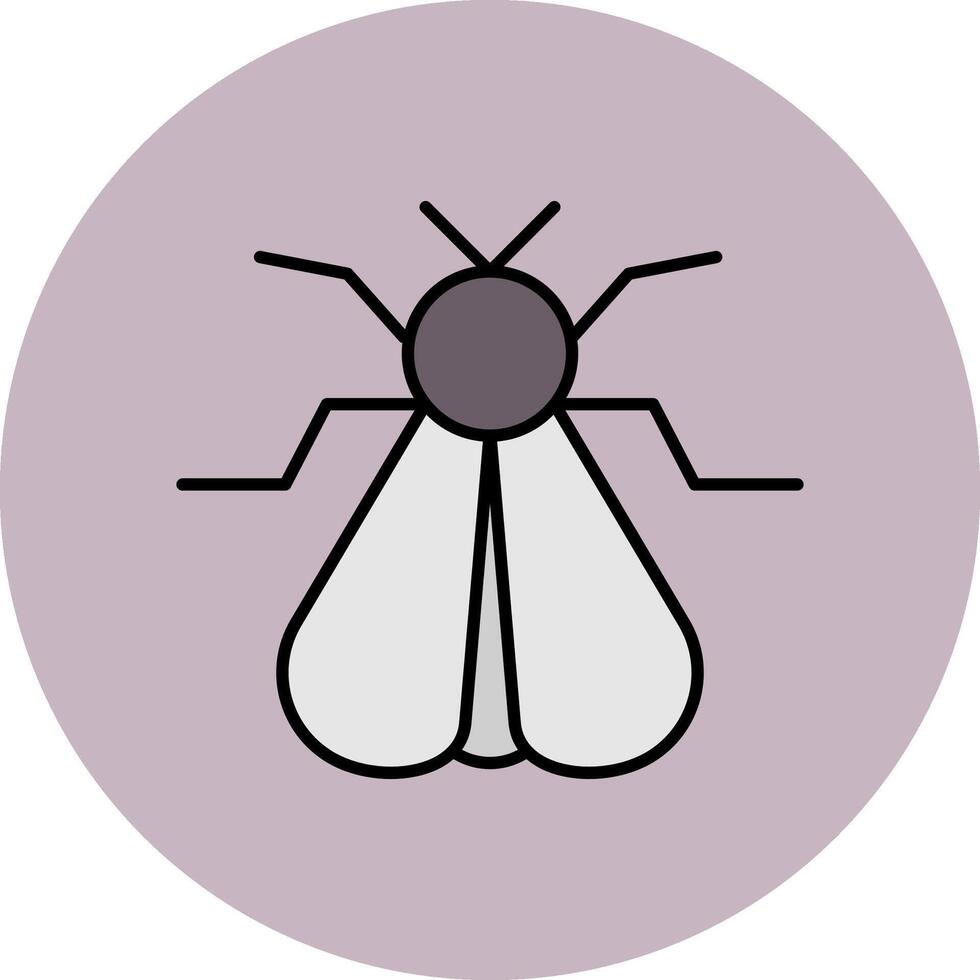 Moth Line Filled multicolour Circle Icon vector