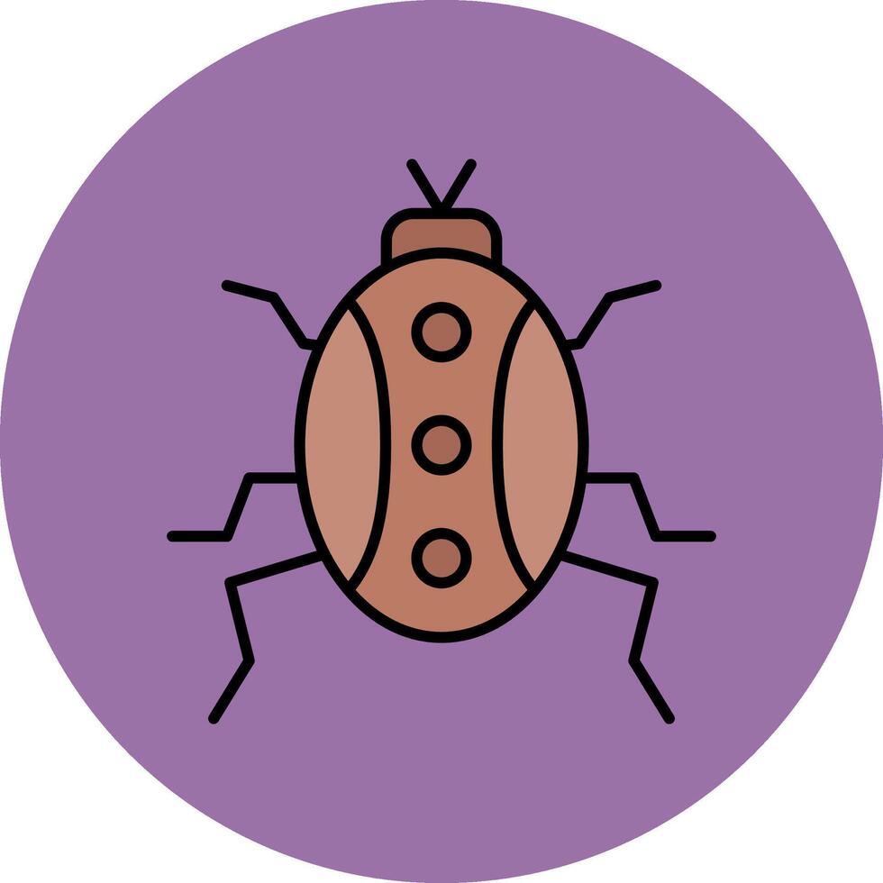 Bug Line Filled multicolour Circle Icon vector