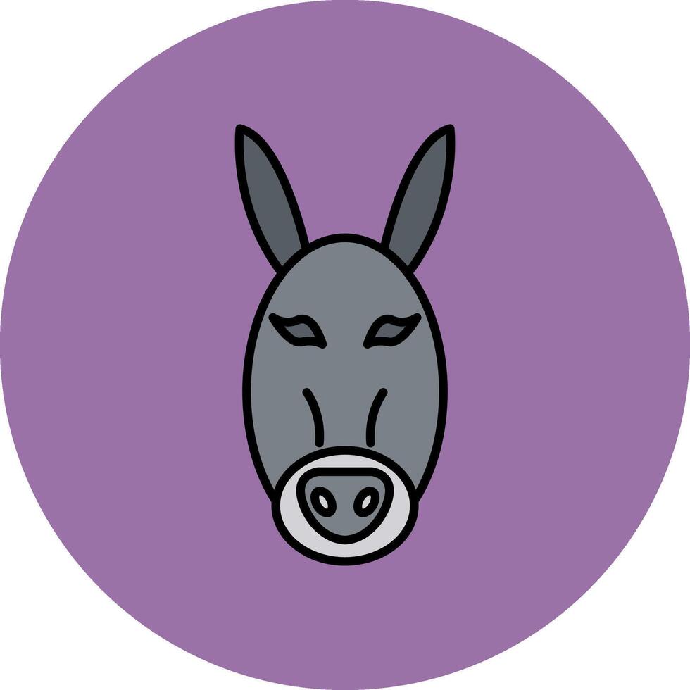 Donkey Line Filled multicolour Circle Icon vector