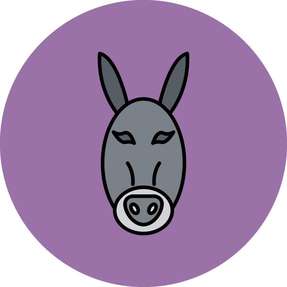 Burro línea lleno multicolor circulo icono vector