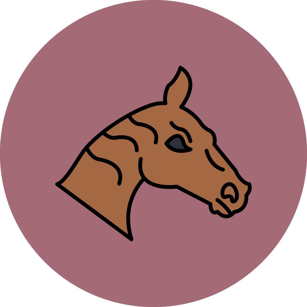 Horse Line Filled multicolour Circle Icon vector