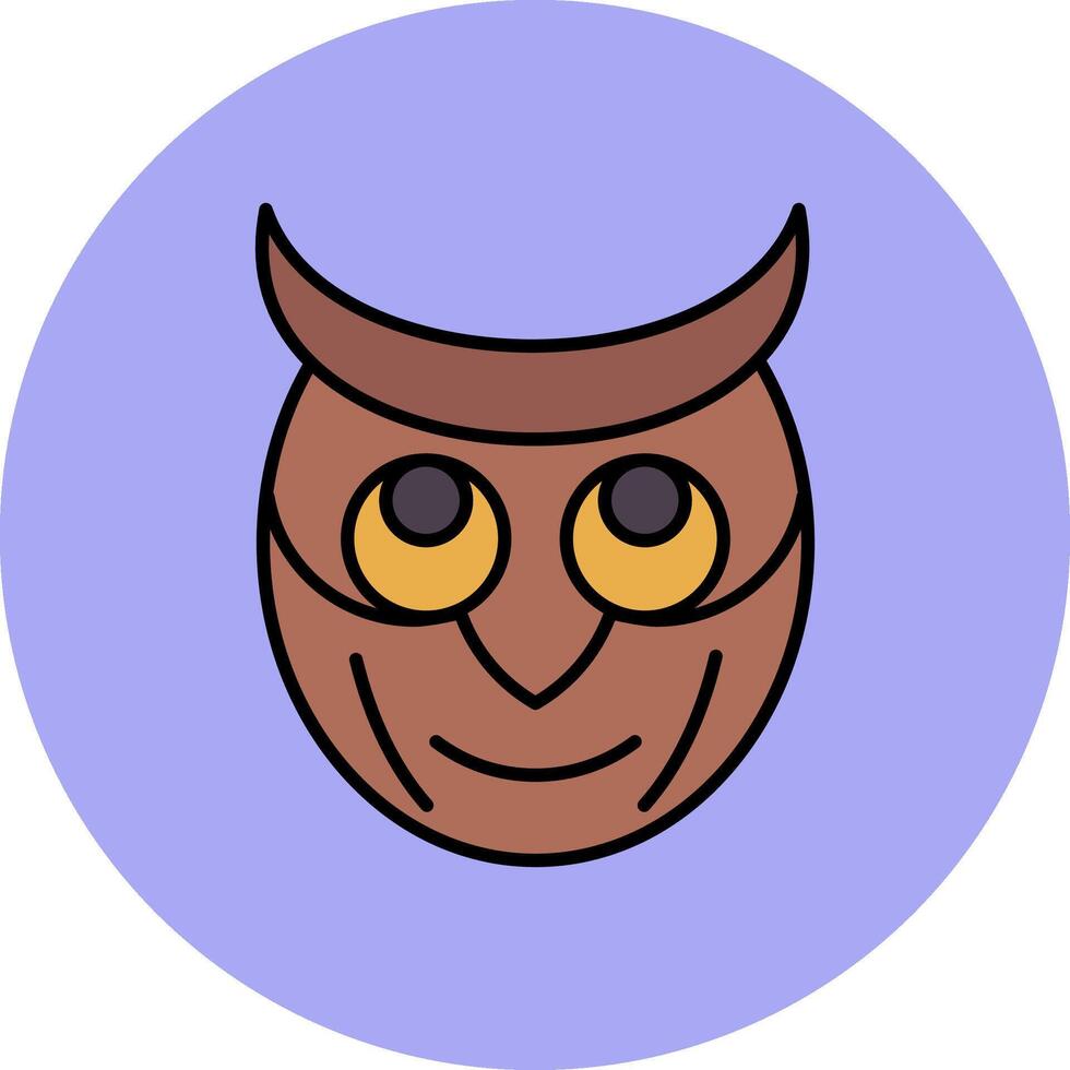 Owl Line Filled multicolour Circle Icon vector