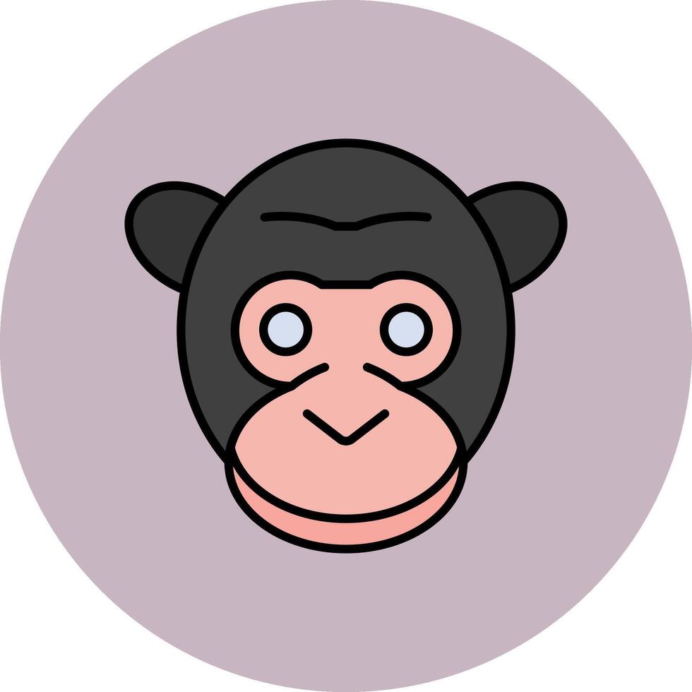 Gorilla Line Filled multicolour Circle Icon vector