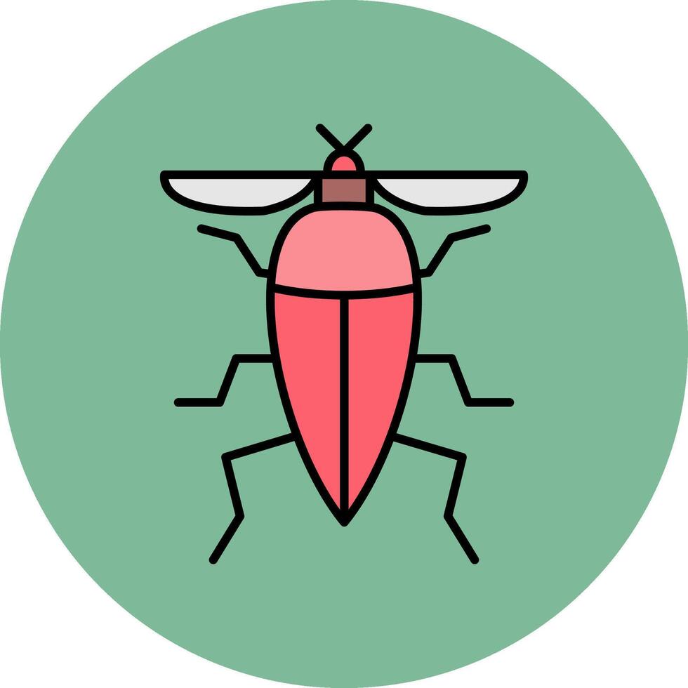 Insect Line Filled multicolour Circle Icon vector