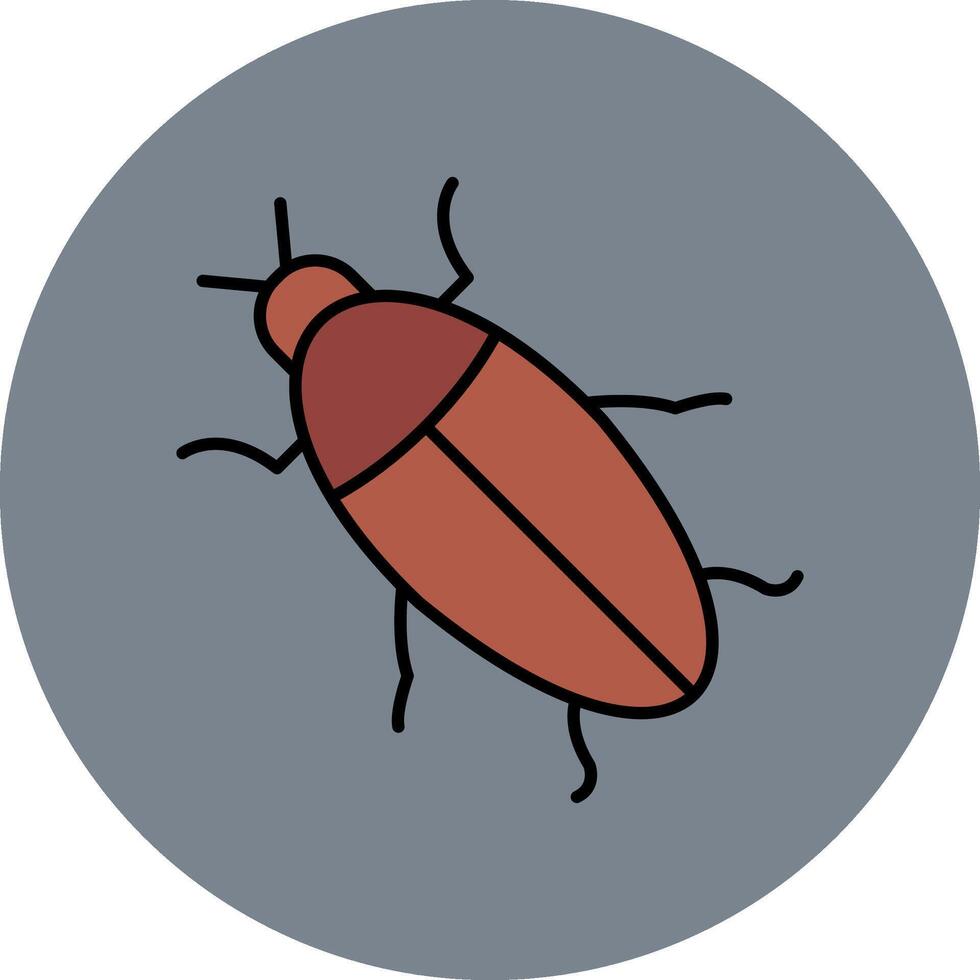 cucaracha línea lleno multicolor circulo icono vector