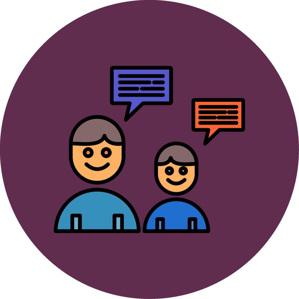 Conversation Line Filled multicolour Circle Icon vector