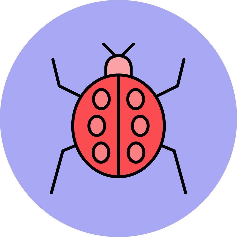 Insect Line Filled multicolour Circle Icon vector