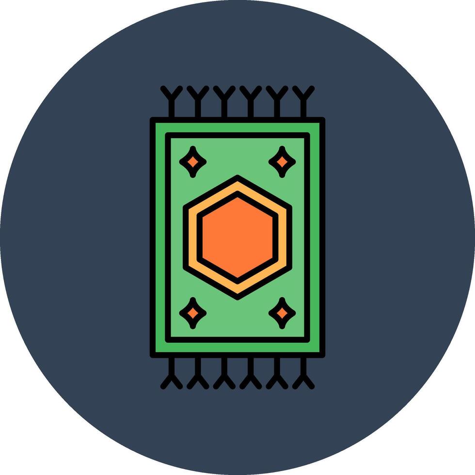 Carpet Line Filled multicolour Circle Icon vector