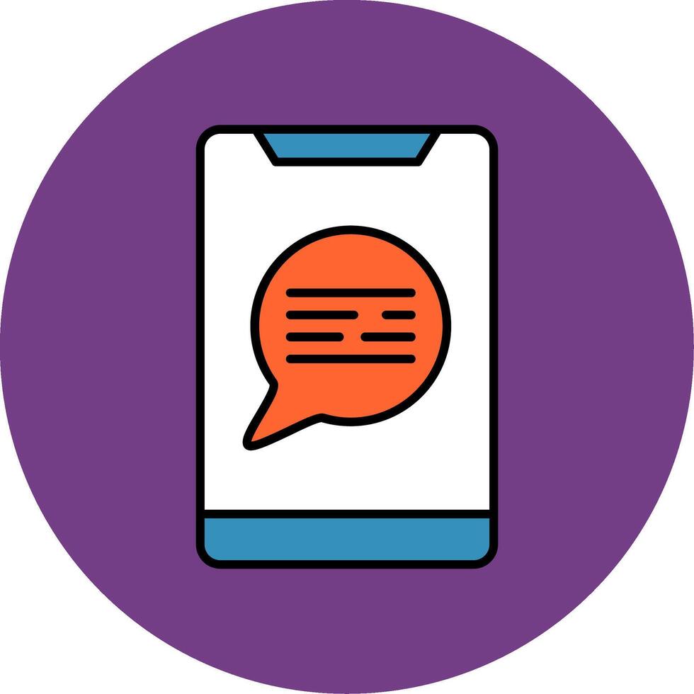 Smartphone Line Filled multicolour Circle Icon vector