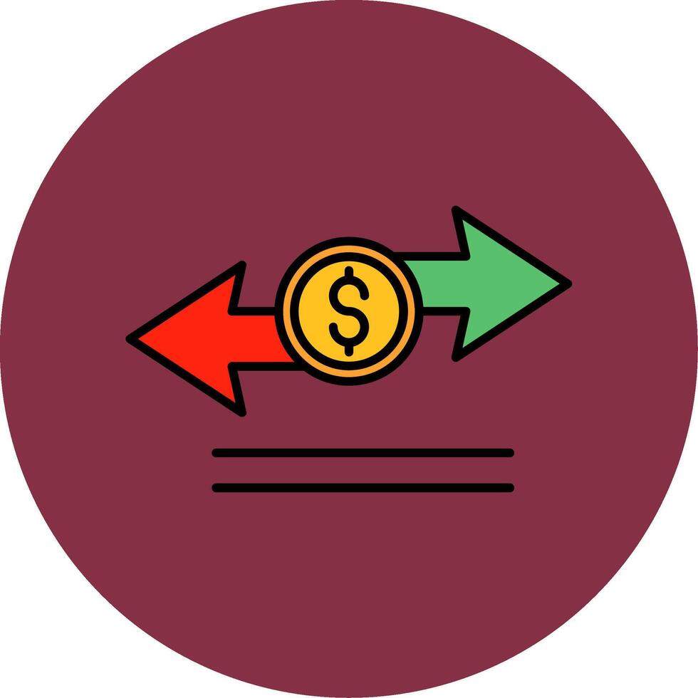 Transfer Line Filled multicolour Circle Icon vector