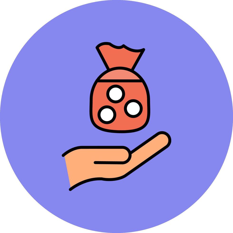 Zakat Line Filled multicolour Circle Icon vector