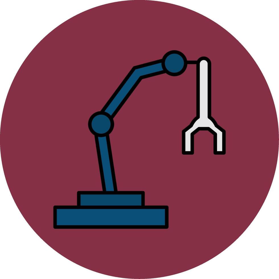 Robotic Arm Line Filled multicolour Circle Icon vector