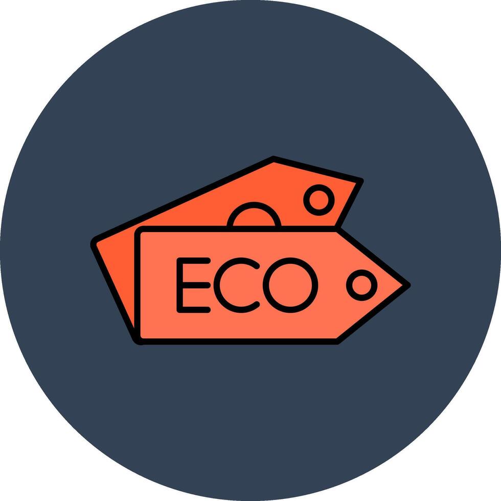 Eco Tag Line Filled multicolour Circle Icon vector