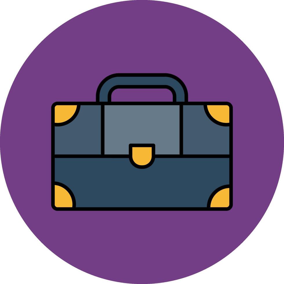 Suitcase Line Filled multicolour Circle Icon vector