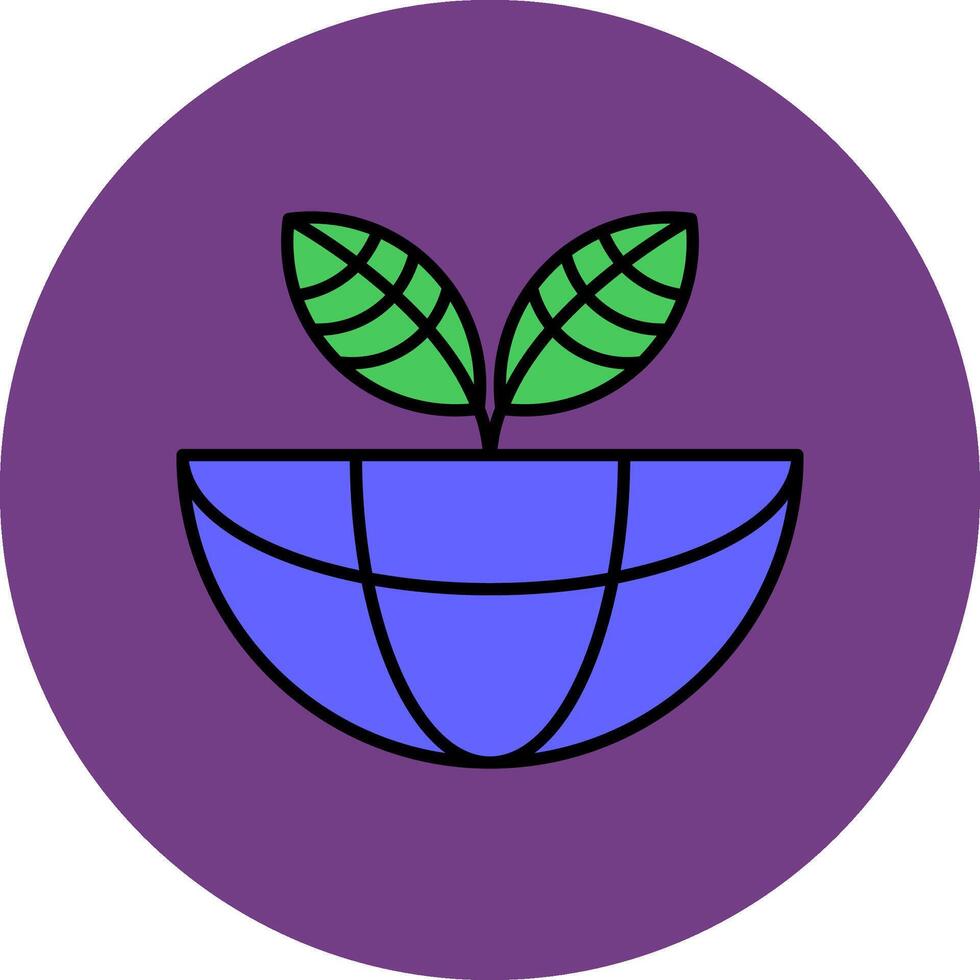 Ecosystem Line Filled multicolour Circle Icon vector