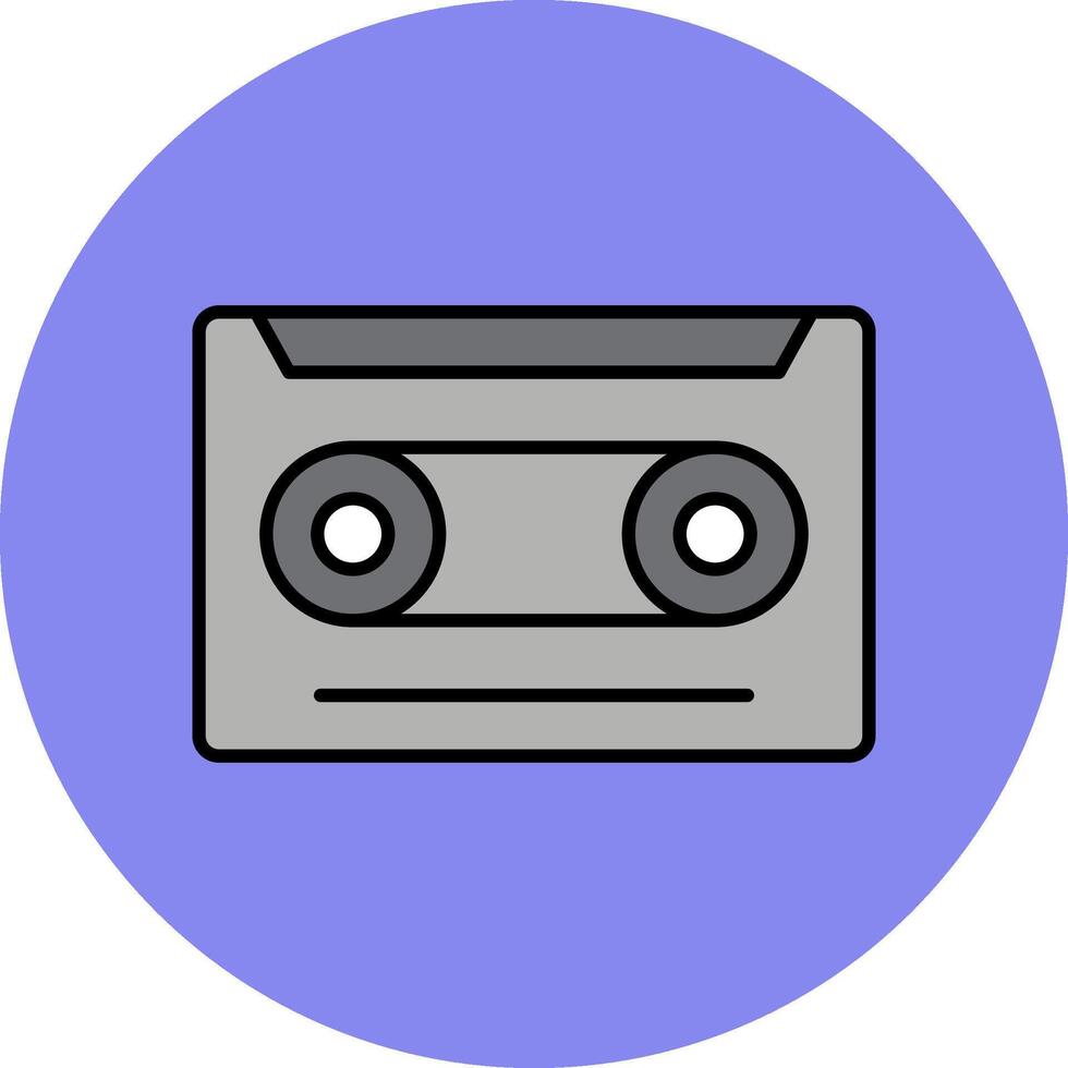 Cassette Line Filled multicolour Circle Icon vector