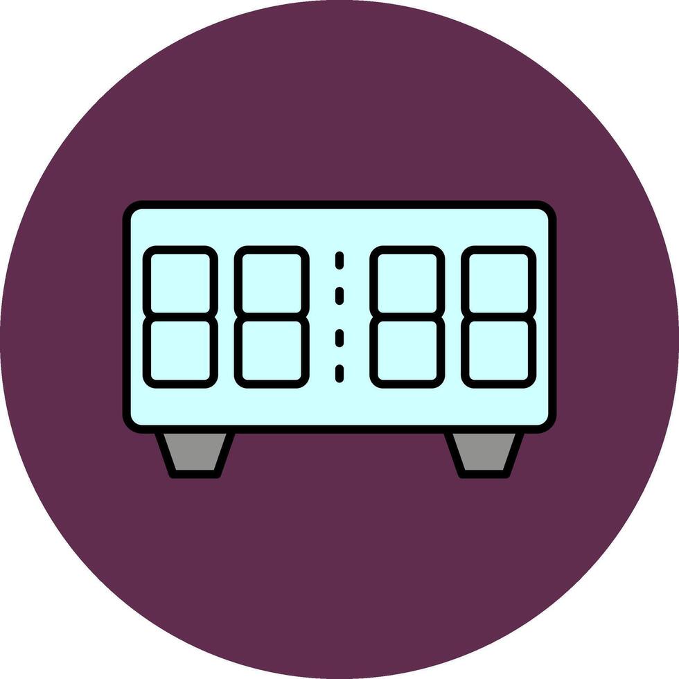 Digital Clock Line Filled multicolour Circle Icon vector