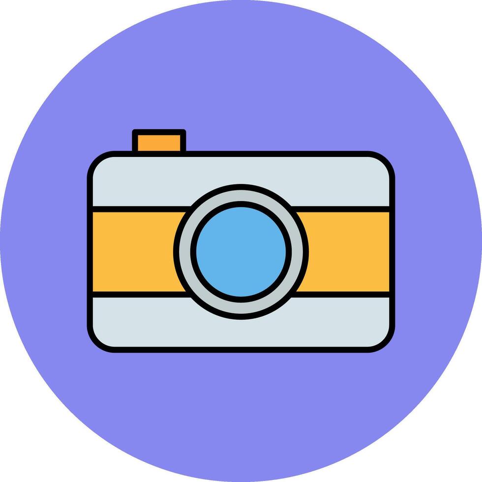 Old Came Line Filled multicolour Circle Icon vector